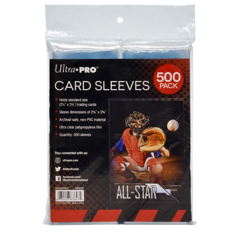 Clear Card Penny Sleeves for Standard Size Trading Cards - 2.5" x 3.5" (500 count retail pack)