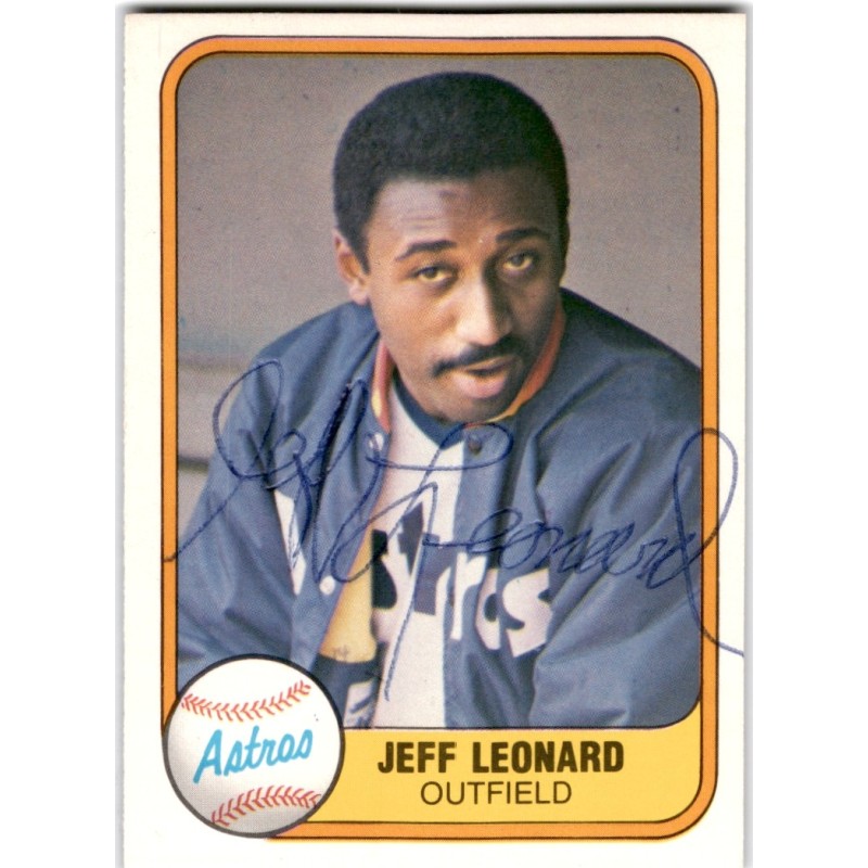 IP Autograph 1981  Fleer 67 Jeff Leonard