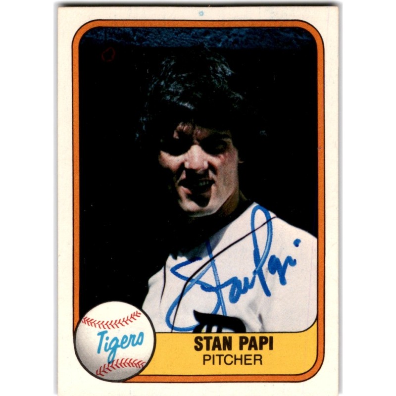 IP Autograph 1981  Fleer 480a Stan Papi