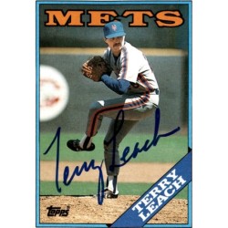 IP Autograph 1988  Topps 457 Terry Leach  Tiffany
