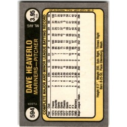 IP Autograph 1981  Fleer 594 Dave Heaverlo