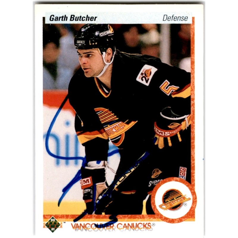 IP Autograph 1990 Upper Deck No.98 Garth Butcher