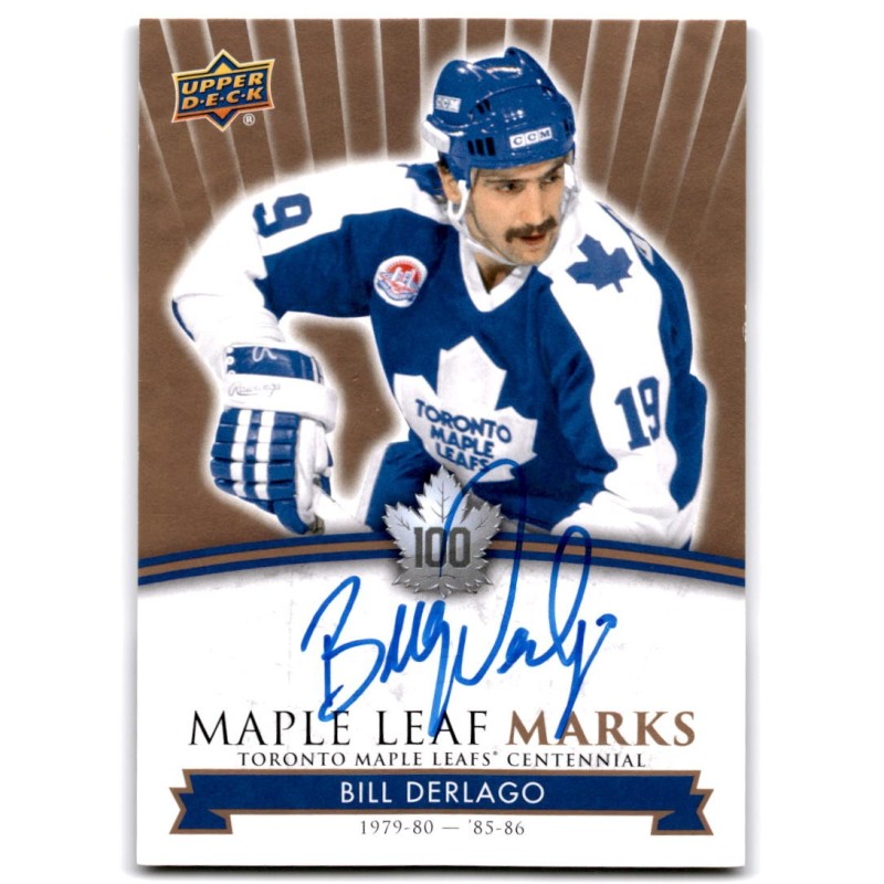 2017-18 Upper Deck Toronto Maple Leafs Centennial Marks Autographs MLM-BD BILL DERLAGO