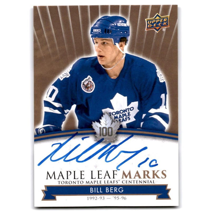 2017-18 Upper Deck Toronto Maple Leafs Centennial Marks Autographs MLM-BI BILL BERG