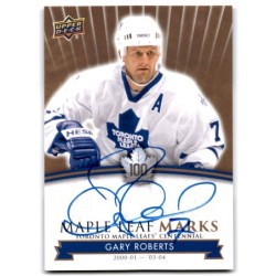 2017-18 Upper Deck Toronto Maple Leafs Centennial Marks Autographs MLM-GR GARY ROBERTS