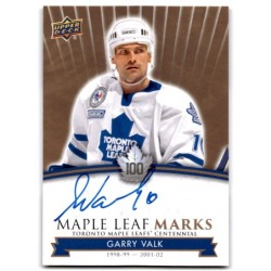 2017-18 Upper Deck Toronto Maple Leafs Centennial Marks Autographs MLM-GV GARY VALE
