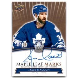 2017-18 Upper Deck Toronto Maple Leafs Centennial Marks Autographs MLM-JM JAMIE MACOUN