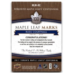 2017-18 Upper Deck Toronto Maple Leafs Centennial Marks Autographs MLM-RC RUSS COURTNALL