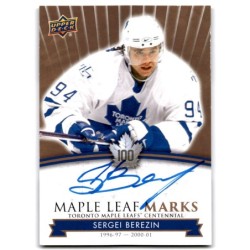 2017-18 Upper Deck Toronto Maple Leafs Centennial Marks Autographs MLM-SB SERGEI BEREZIN
