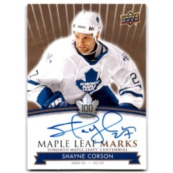 2017-18 Upper Deck Toronto Maple Leafs Centennial Marks Autographs MLM-SC SHAYNE CORSON