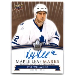 2017-18 Upper Deck Toronto Maple Leafs Centennial Marks Autographs MLM-WE KYLE WELLWOOD