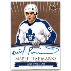 2017-18 Upper Deck Toronto Maple Leafs Centennial Marks Autographs MLM-WP WILF PAIEMENT