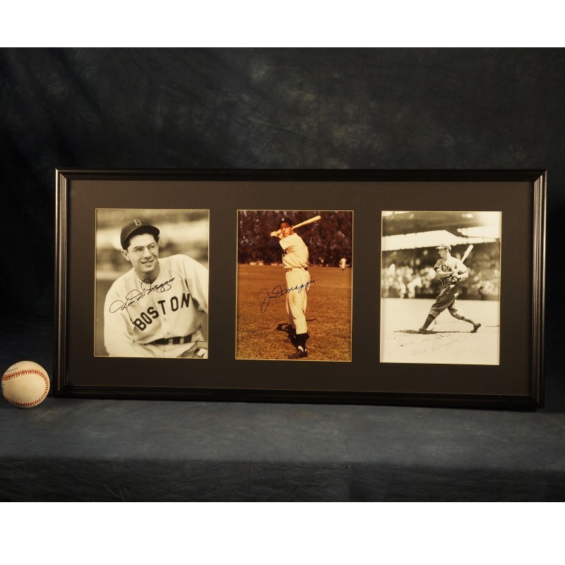 Joe, Vince & Dom DiMaggio Autographed 8x10 Framed Photos
