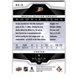 2021-22 Upper Deck Extended Black Diamond 2005-06 Retro BD-9 Benoit-Olivier Groulx  Rookie Gems