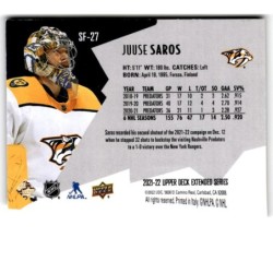 2021-22 Upper Deck Extended SPx Finite SF-27 Juus Saros