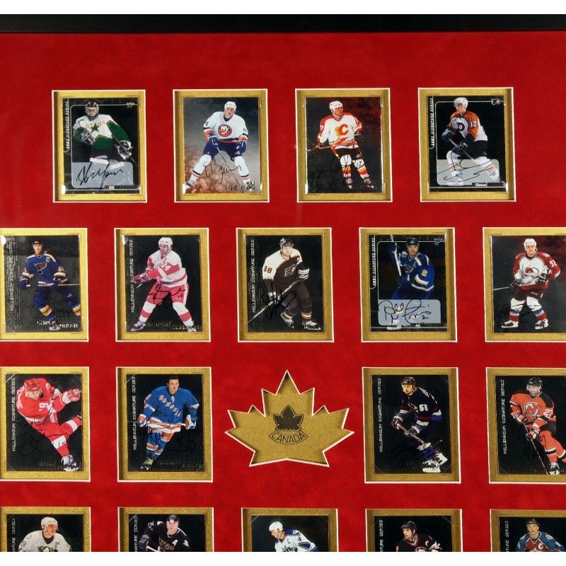 Signed Mario Lemieux Picture - Team Canada 2002 Olympic Gold Victory 19x23  Frame